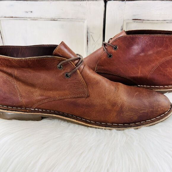 Franco Fortini Austin Brown Worn Distressed Leather Low Ankle Boots ~ Size 11.5 - Picture 4 of 8